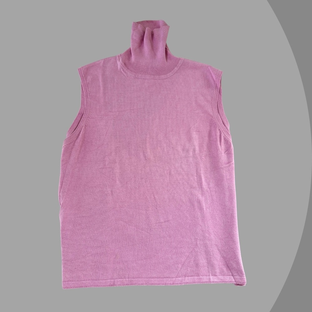 Pendleton Women's Pink Silk Sleeveless Turtleneck XL